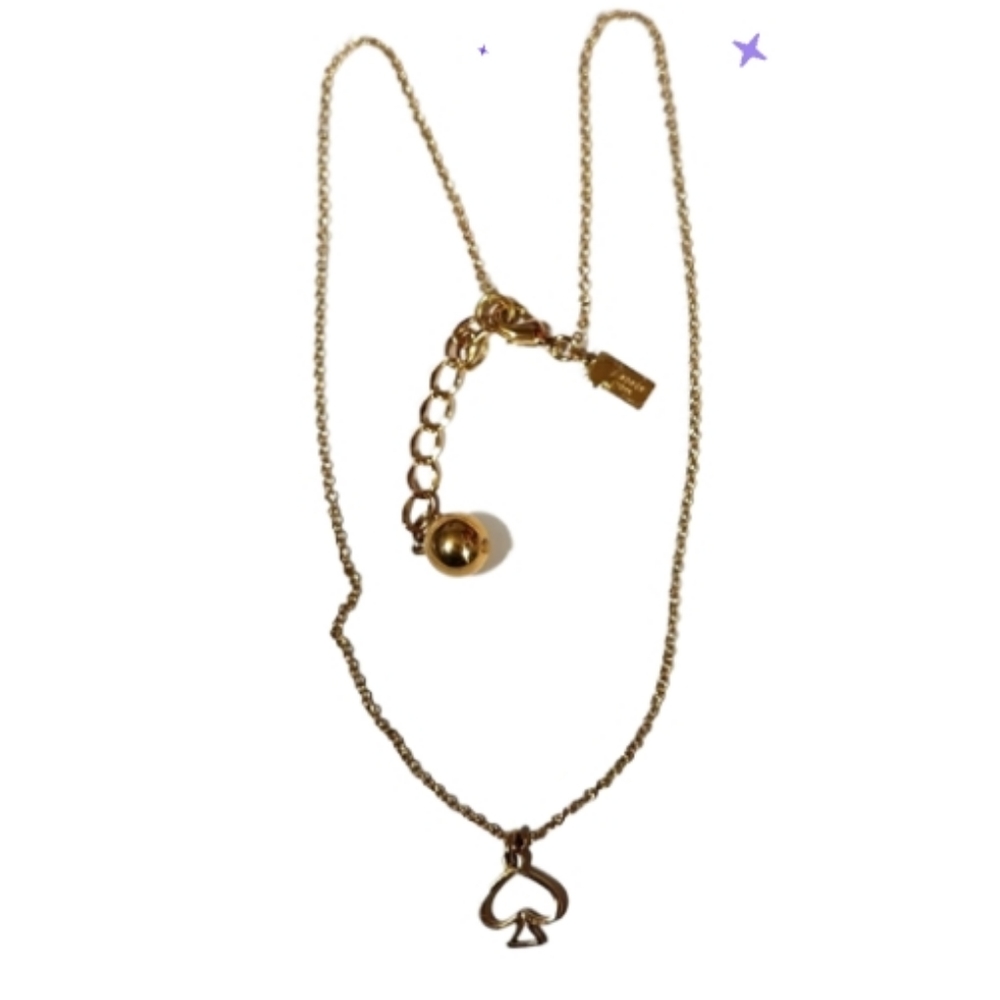 Gold open spade designer Kate spade necklace